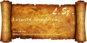 Leipold Szonóra névjegykártya